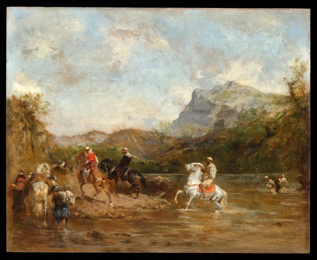Arabs Crossing a Ford by Eugène Fromentin