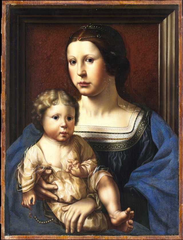 Anna van Bergen (1492–1541) and Her Son Hendrik (born 1519) as the Virgin and Child by Jan Gossaert