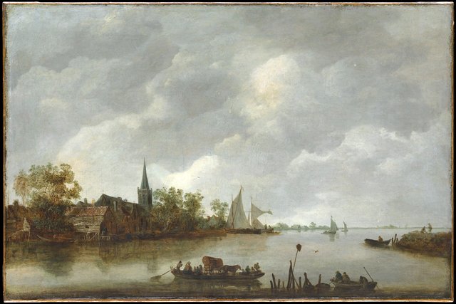 River View with a Village Church by Jan van Goyen