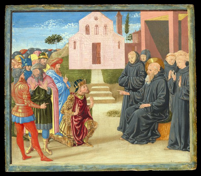 Totila before Saint Benedict by Benozzo Gozzoli