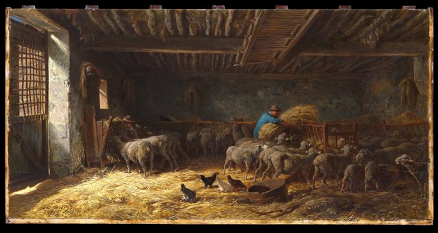 The Sheepfold by Charles Jacque
