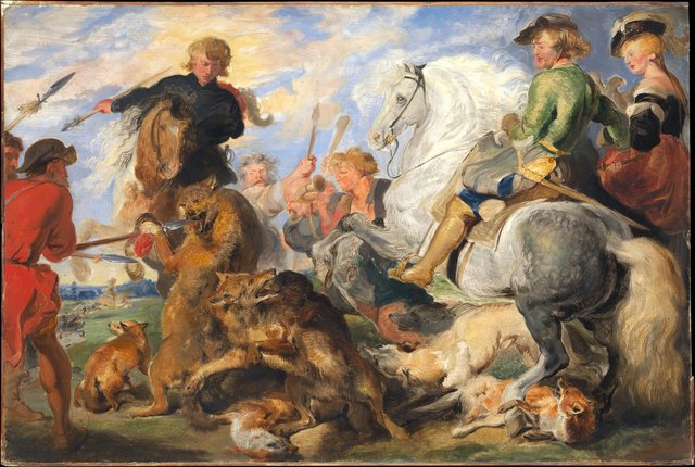 Copy after Rubens's "Wolf and Fox Hunt" by Edwin Landseer