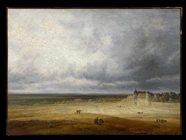 Landscape with a Plowed Field and a Village by Georges Michel