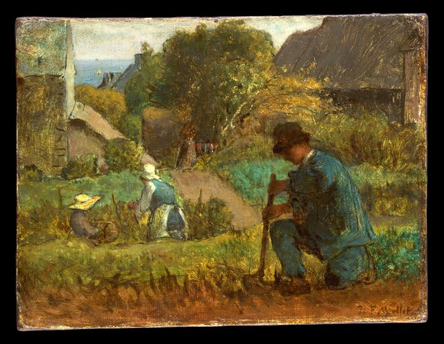 Garden Scene by Jean-François Millet