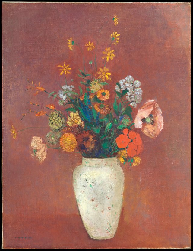Bouquet in a Chinese Vase by Odilon Redon
