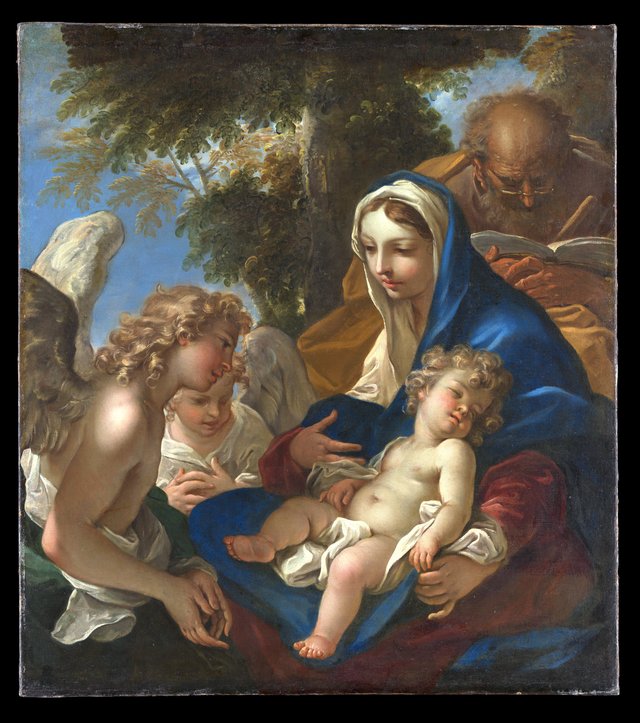The Holy Family with Angels by Sebastiano Ricci