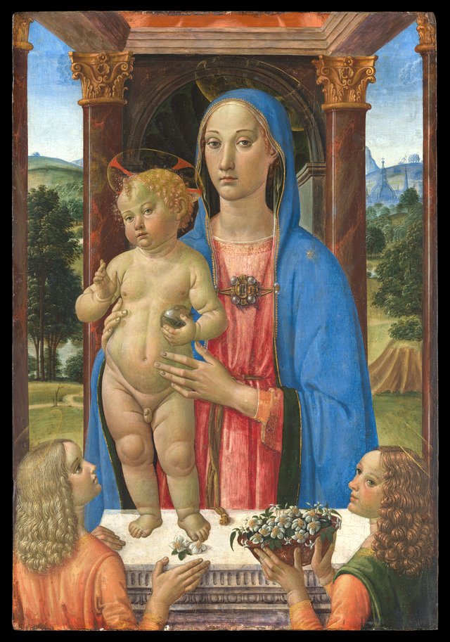 Madonna and Child with Two Angels by Cosimo Rosselli