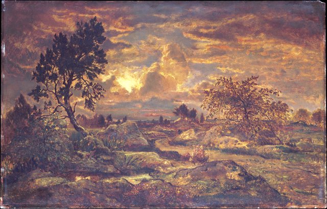 Sunset near Arbonne by Théodore Rousseau