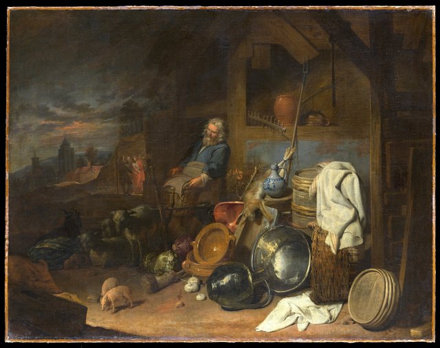 The Yard of the Inn at Emmaus by David Ryckaert III