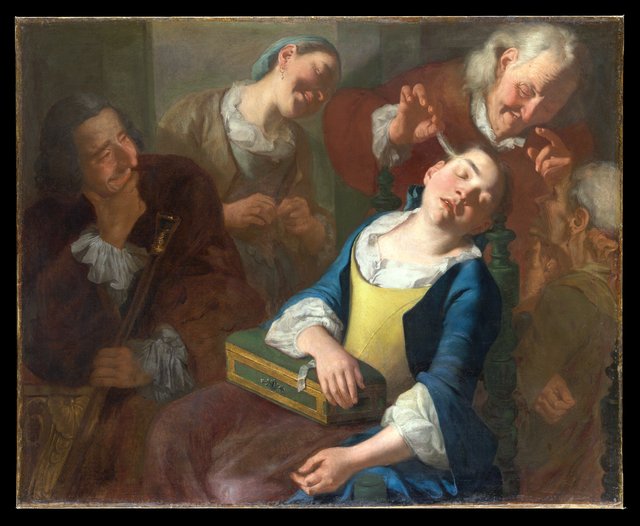 Teasing a Sleeping Girl by Gaspare Traversi