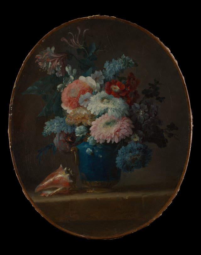 Vase of Flowers and Conch Shell by Anne Vallayer-Coster