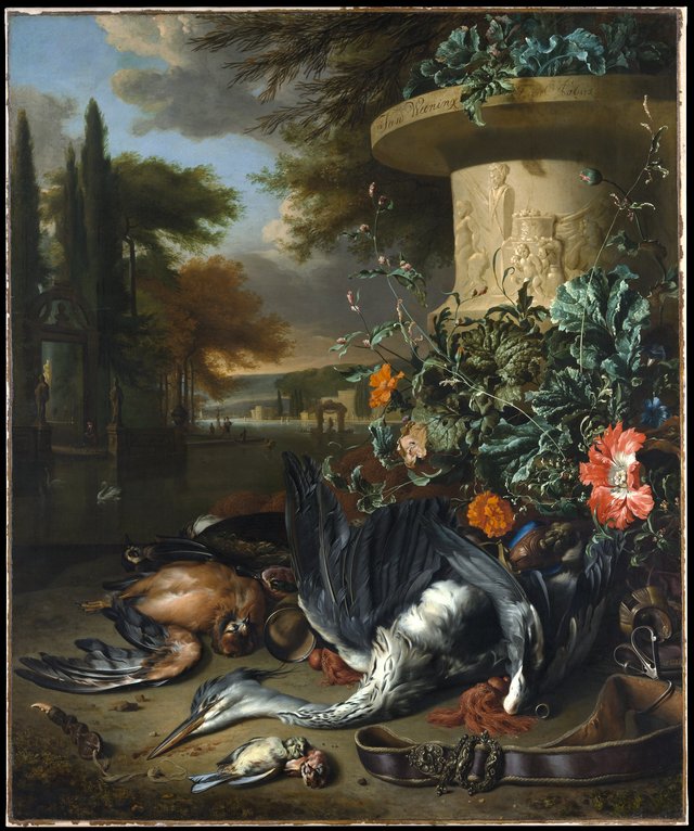 Gamepiece with a Dead Heron by Jan Weenix