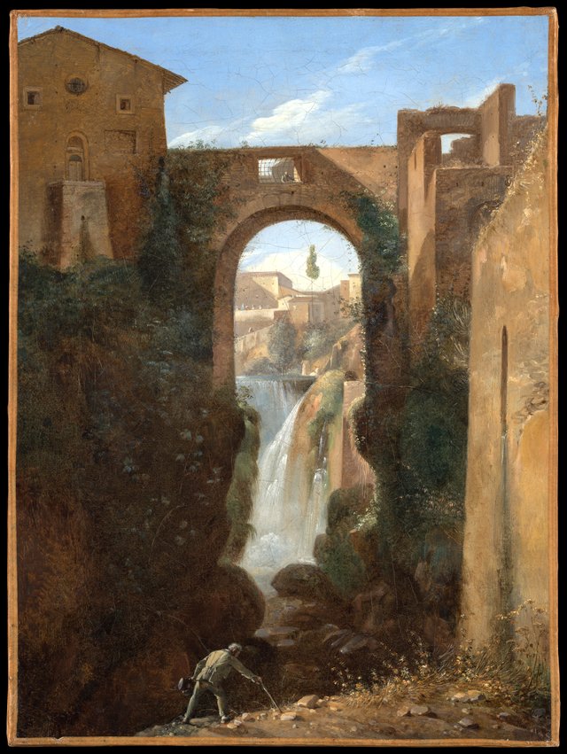 Ponte San Rocco and Waterfalls, Tivoli by François Marius Granet