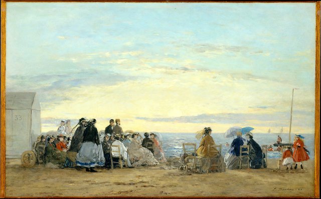 On the Beach, Sunset by Eugène Louis Boudin