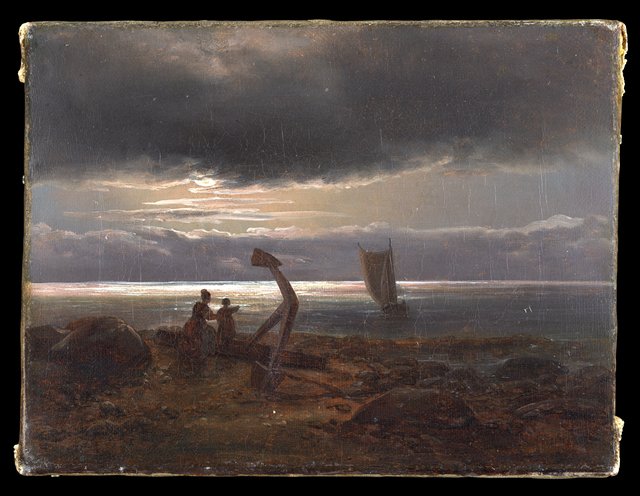 Mother and Child by the Sea by Johan Christian Dahl