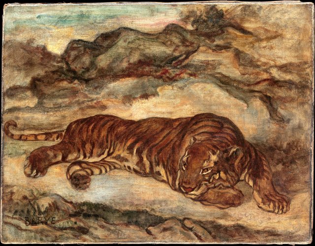 Tiger in Repose by Antoine-Louis Barye