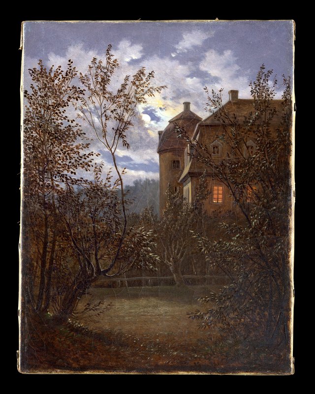 Schloss Milkel in Moonlight by Carl Gustav Carus