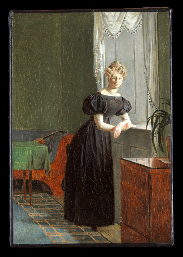 Sophie Købke (later Sophie Krohn, 1807–1853), the Artist's Sister, in the Hall at Kastellet by Christen Købke