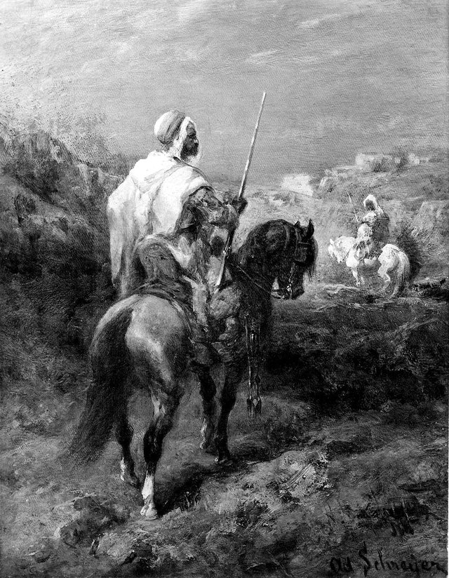 Two Arab Horsemen by Adolf Schreyer