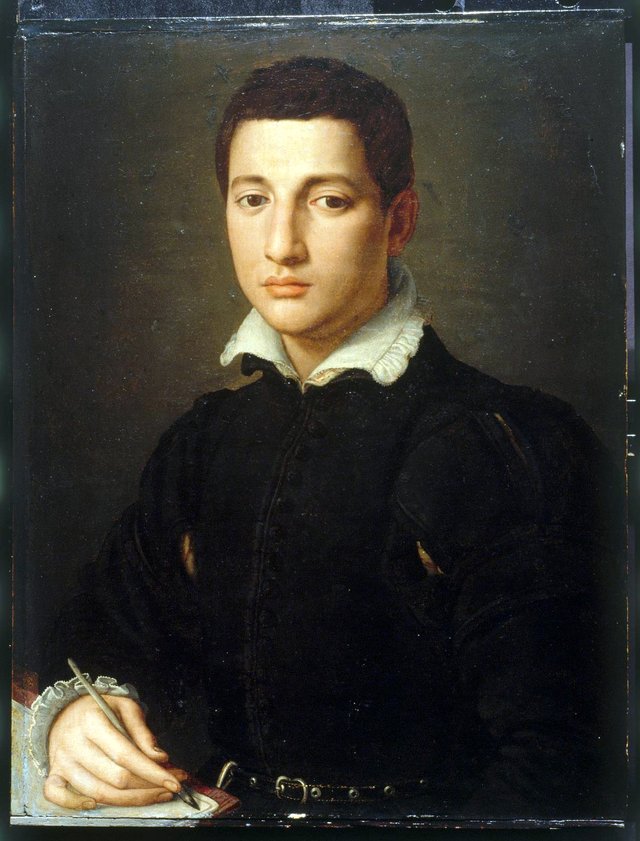 Portrait of a Young Man Writing by Alessandro Allori