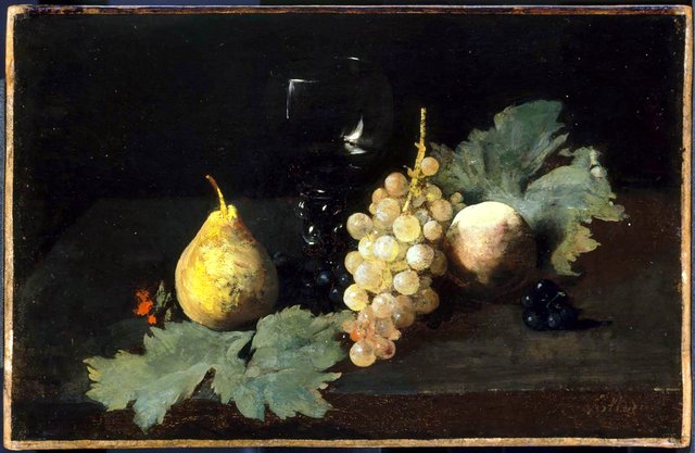 Fruit and a Wineglass by Antoine Vollon