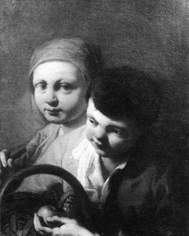 Two Peasant Boys with a Basket by Domenico Maggiotto