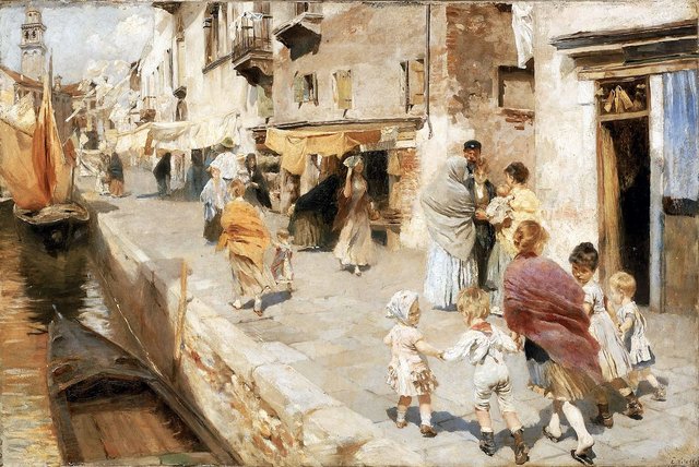 Breezy day in Venice by Ettore Tito