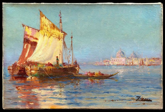 Venetian Sailboats by Félix Ziem