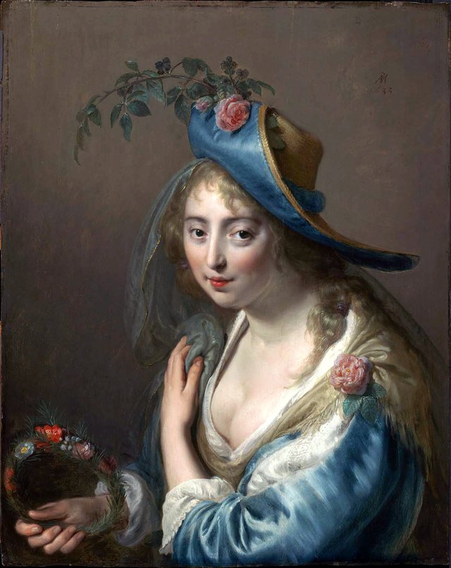 Portrait of a Young Woman as Flora by Paulus Moreelse