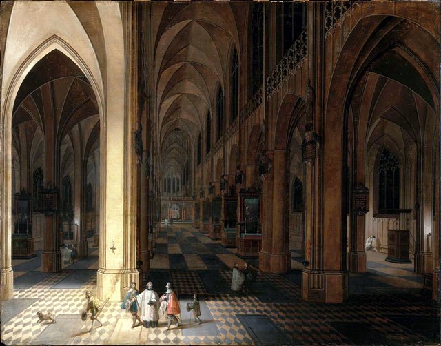 Interior of Antwerp Cathedral at Night by Pieter Neefs the Elder