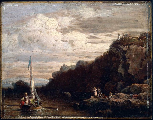 Rocks at Nahant, Swallow's Cove by Robert Salmon