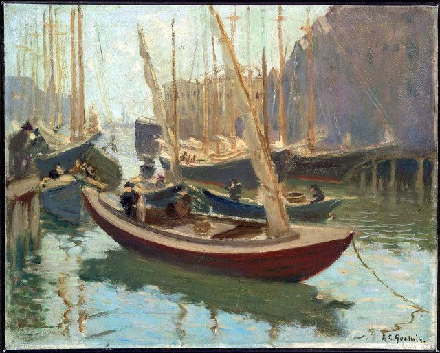 Boats at T Wharf by Arthur Clifton Goodwin