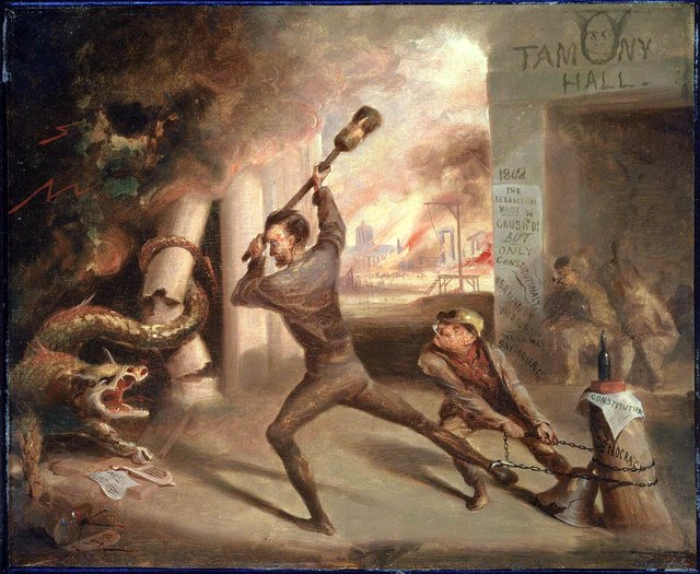 Lincoln Crushing the Dragon of Rebellion by David Gilmour Blythe