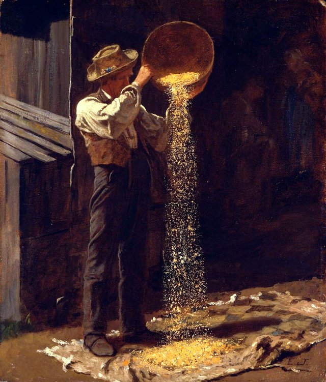 Winnowing Grain by Eastman Johnson