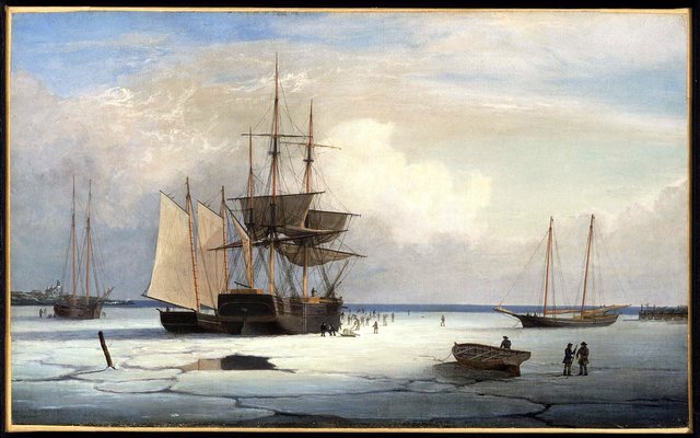 Ships in Ice off Ten Pound Island, Gloucester by Fitz Henry Lane