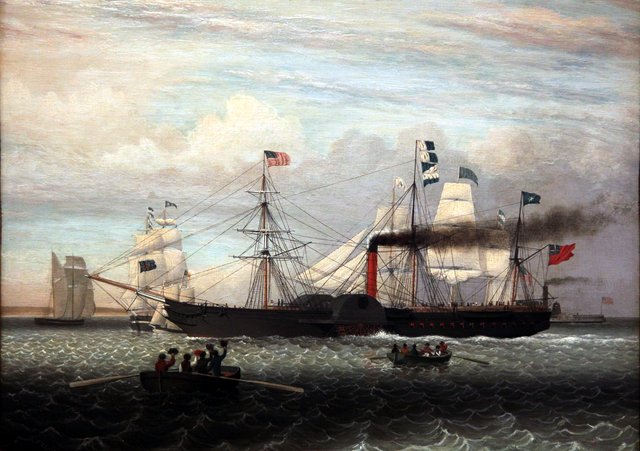 The Britannia Entering Boston Harbor by Fitz Henry Lane