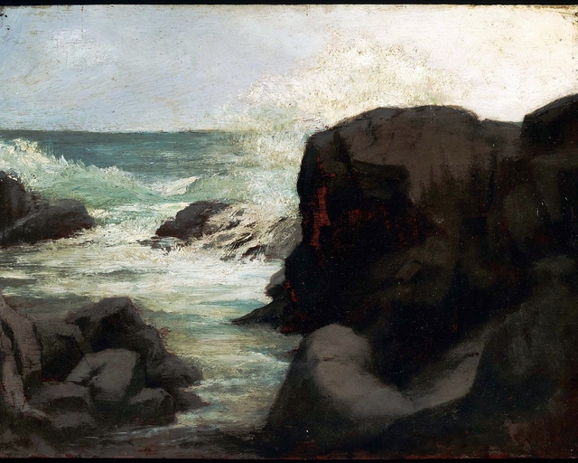 Sea and Rocks near Spouting Horn by John La Farge