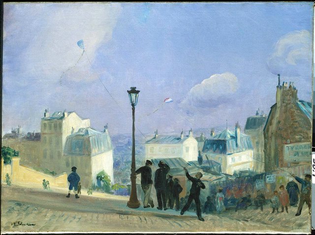 Flying Kites, Montmartre by William James Glackens