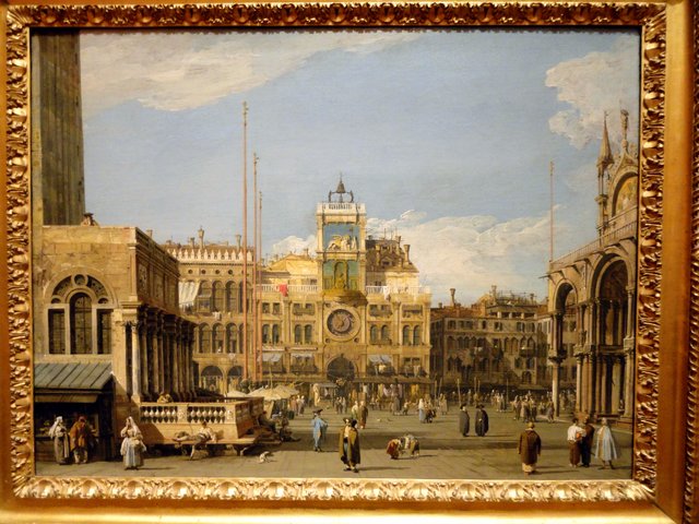 The Clock Tower in the Piazza San Marco by Canaletto