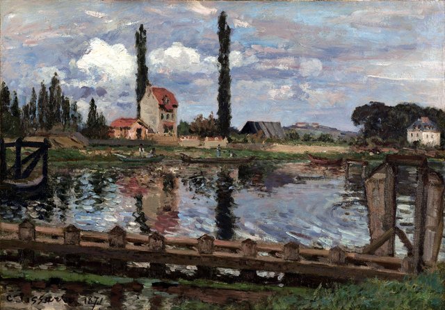 Banks of the Seine at Port Marly by Camille Pissarro