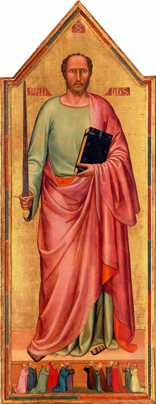 Saint Paul and a Group of Worshippers by Bernardo Daddi