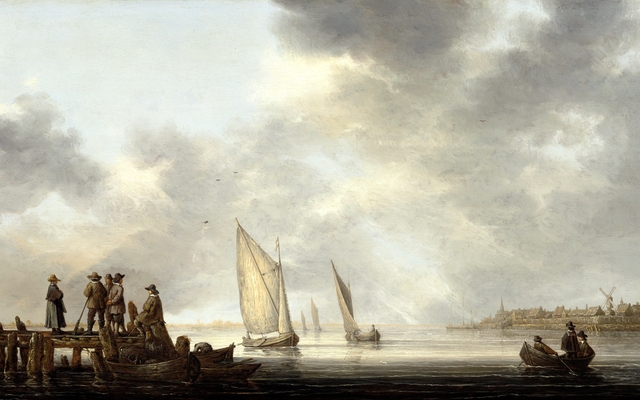 A Pier Overlooking Dordrecht by Aelbert Cuyp