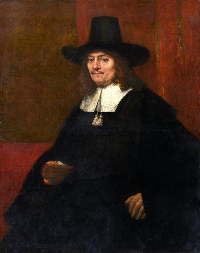 Portrait of a Man in a Tall Hat by Rembrandt