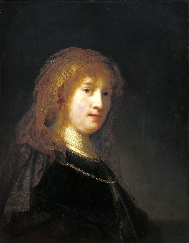 Saskia van Uylenburgh, the Wife of the Artist by Rembrandt