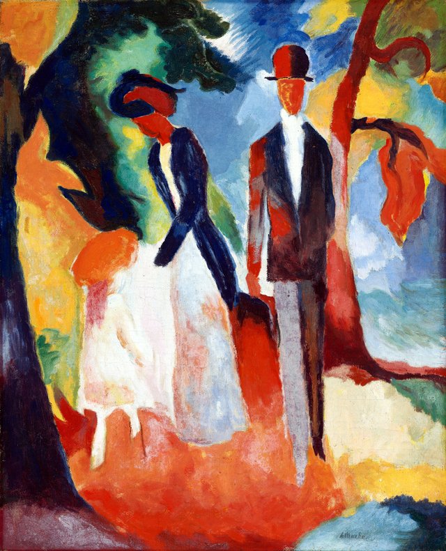 People by the Blue Lake by August Macke