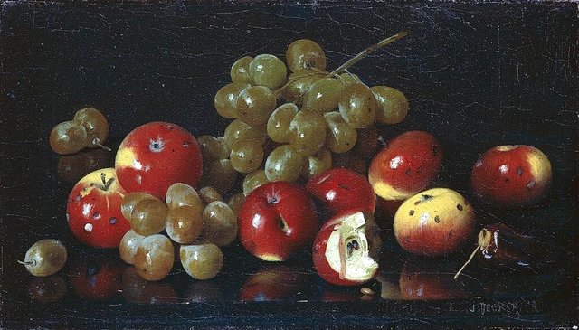 Still Life with Crab Apples and Grapes by Joseph Decker