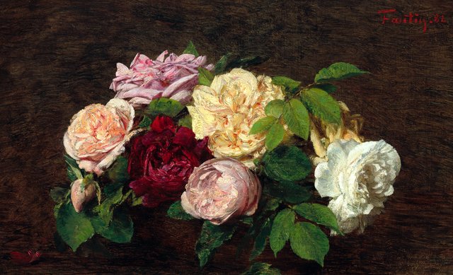 _Roses de Nice_ on a Table by Henri Fantin-Latour