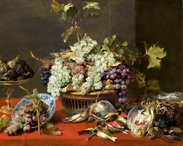 Still Life with Grapes and Game by Frans Snyders