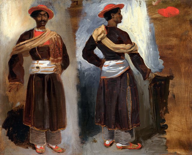 Two Studies of a Standing Indian from Calcutta by Eugène Delacroix