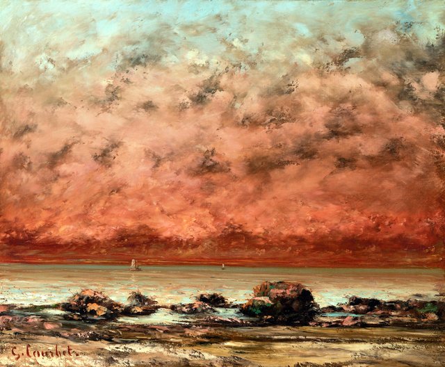 The Black Rocks at Trouville by Gustave Courbet